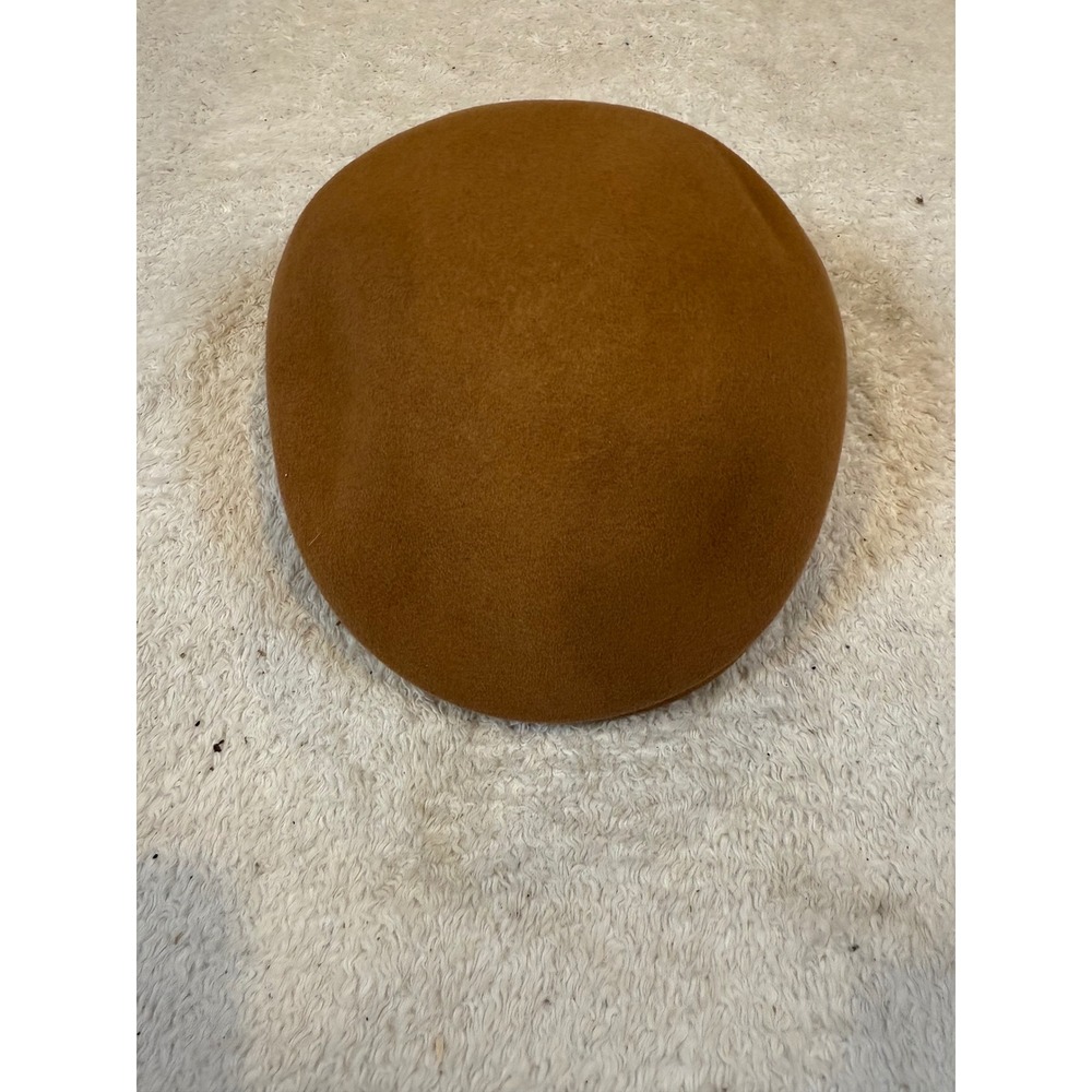 Vintage 100% Wool Flat Cap Made in Italy Camel Brown Newsboy Ivy Hat Size 58